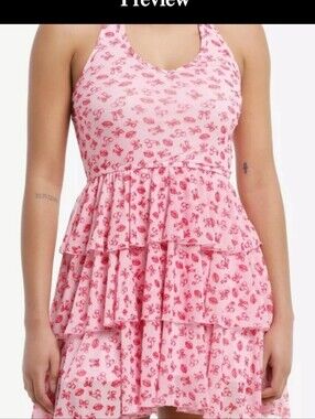 Candie's Pink Halter Dress with Red Heart & Kiss Print